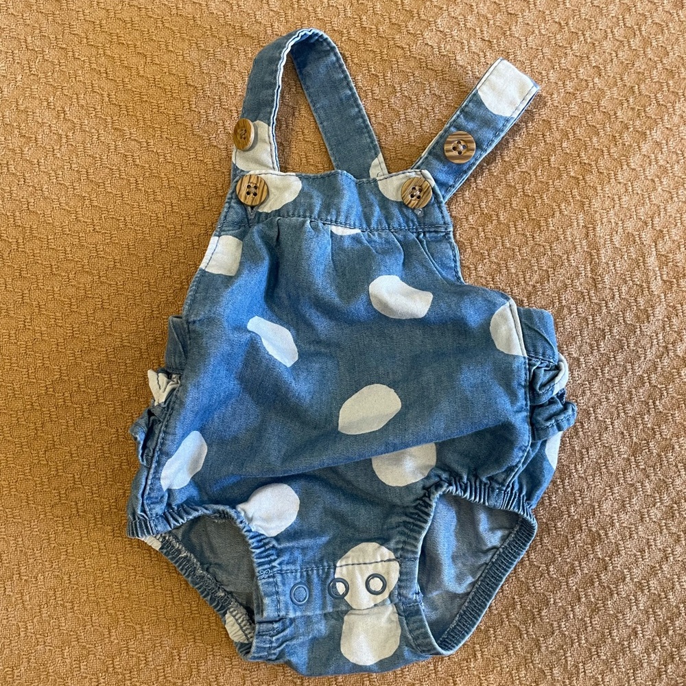 Blue Polka Dot Kids Overalls